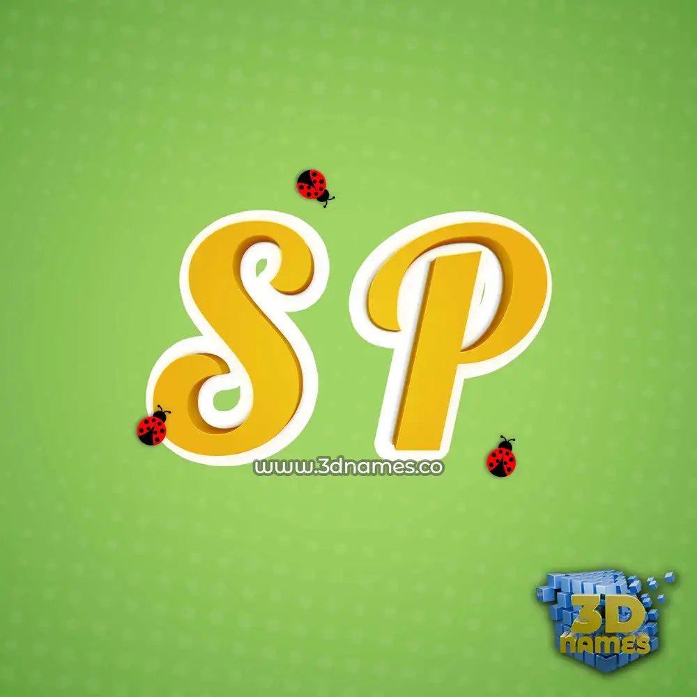 s p in Ladybugs style - 3D name wallpaper