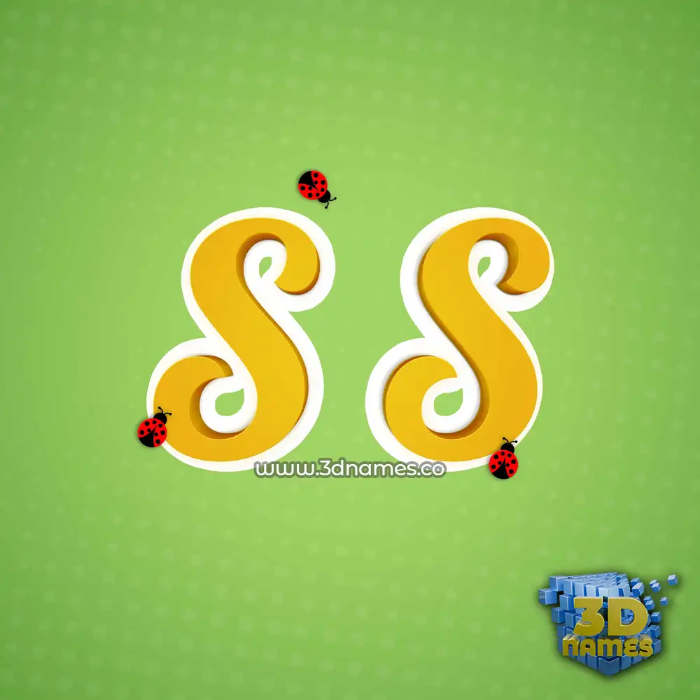 s s in Ladybugs style - 3D name wallpaper