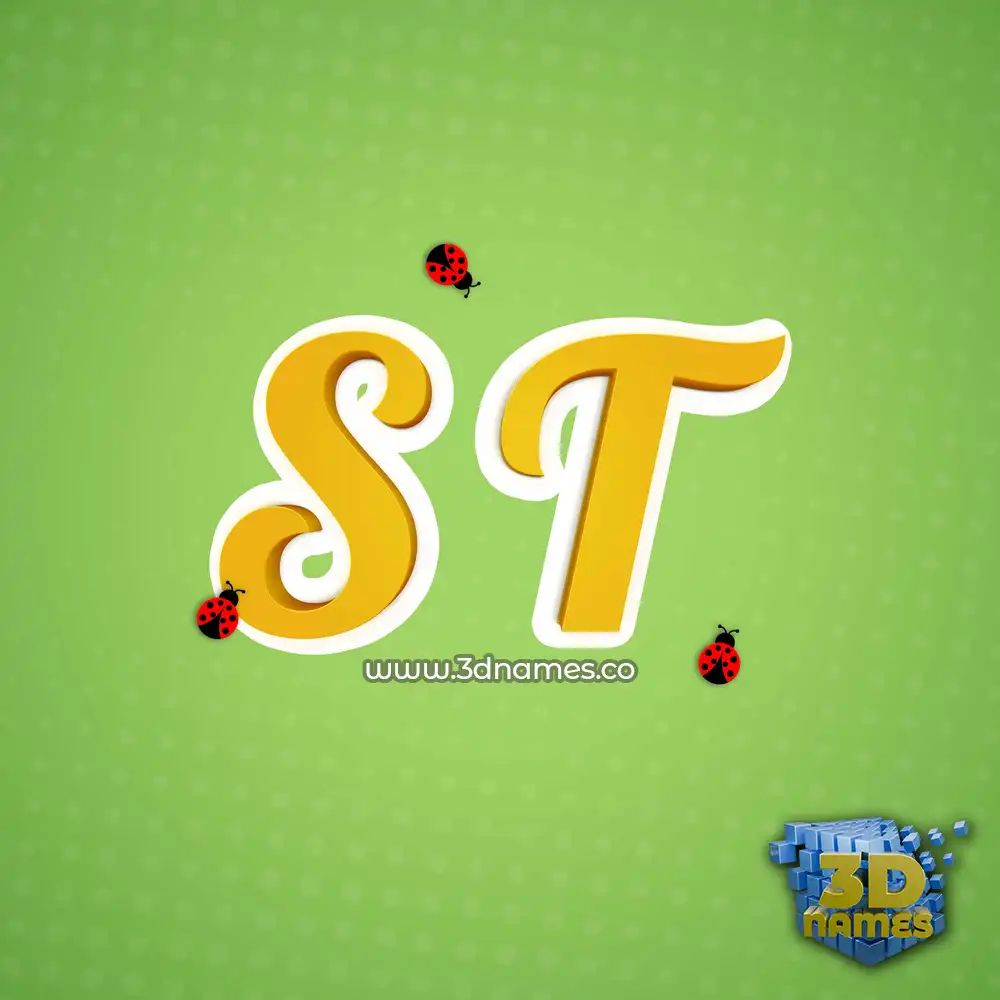 s t in Ladybugs style - 3D name wallpaper