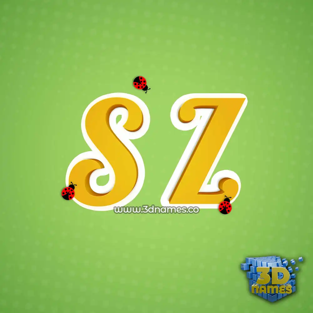 s z in Ladybugs style - 3D name wallpaper