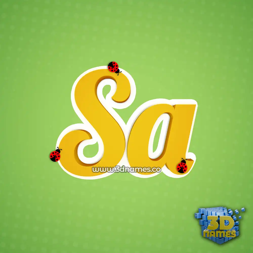 sa in Ladybugs style - 3D name wallpaper
