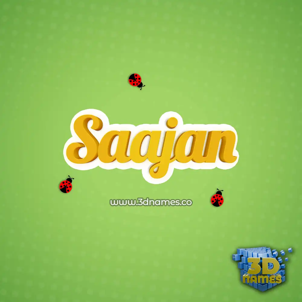 saajan in Ladybugs style - 3D name wallpaper