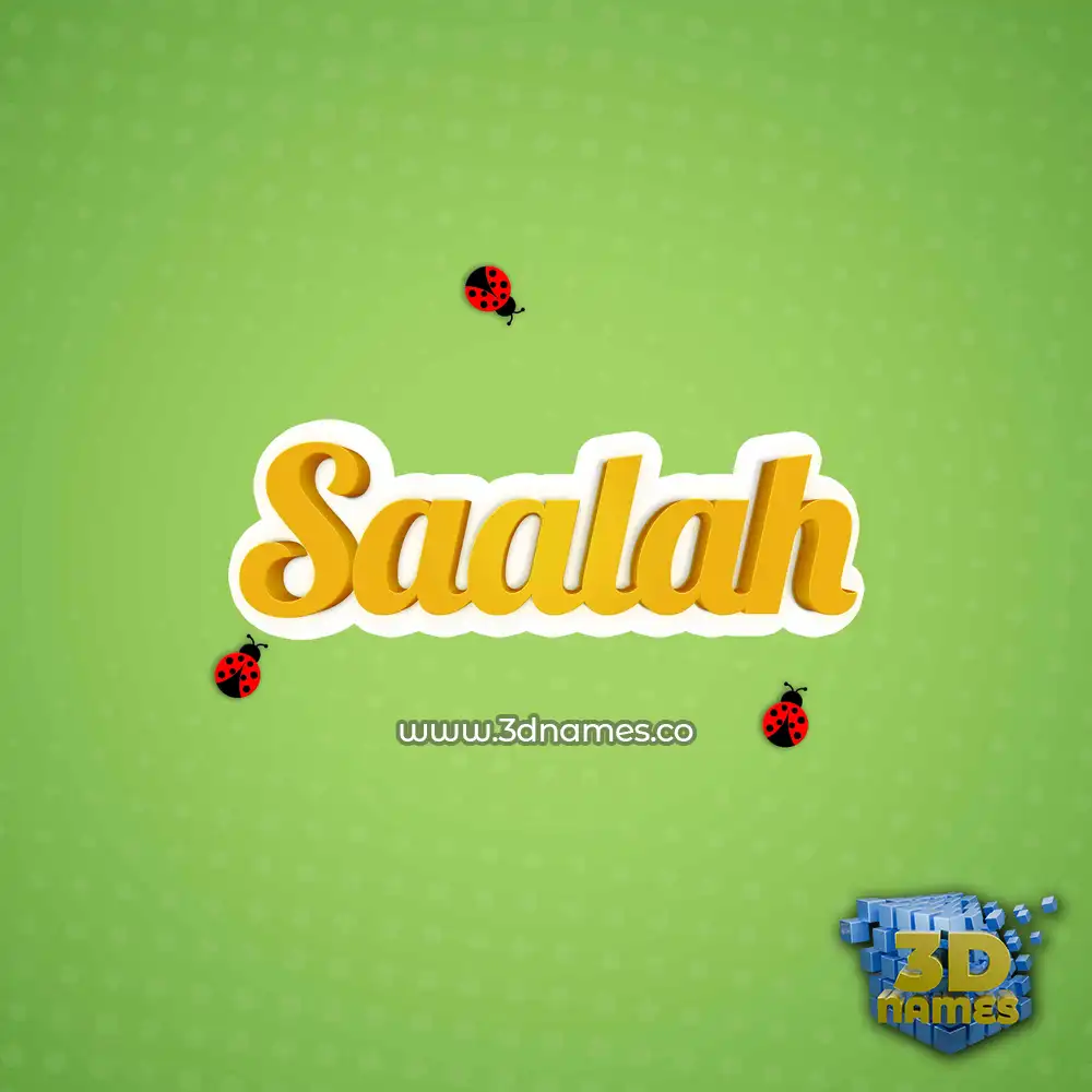 saalah in Ladybugs style - 3D name wallpaper