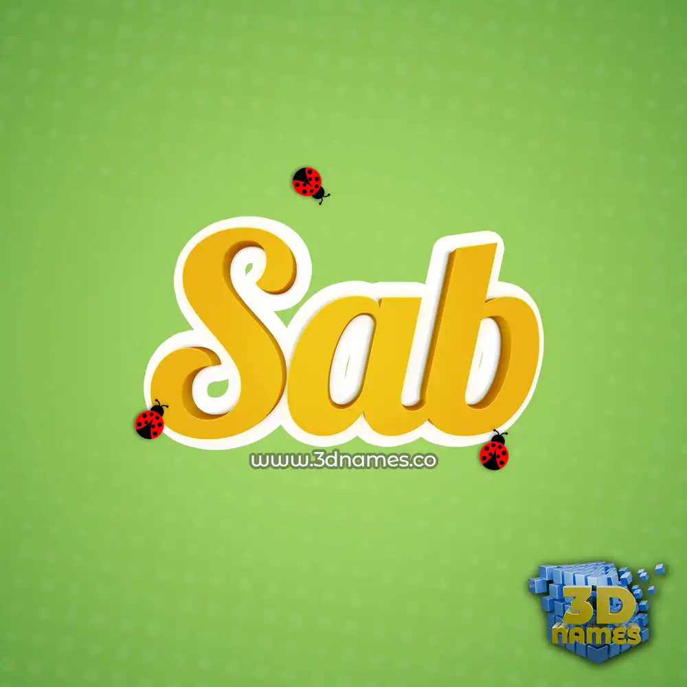sab in Ladybugs style - 3D name wallpaper