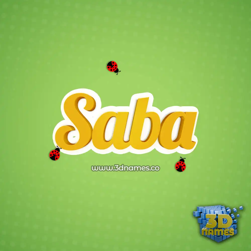 saba in Ladybugs style - 3D name wallpaper