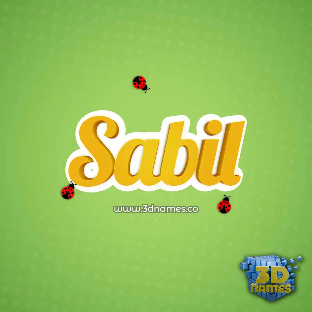 sabil in Ladybugs style - 3D name wallpaper