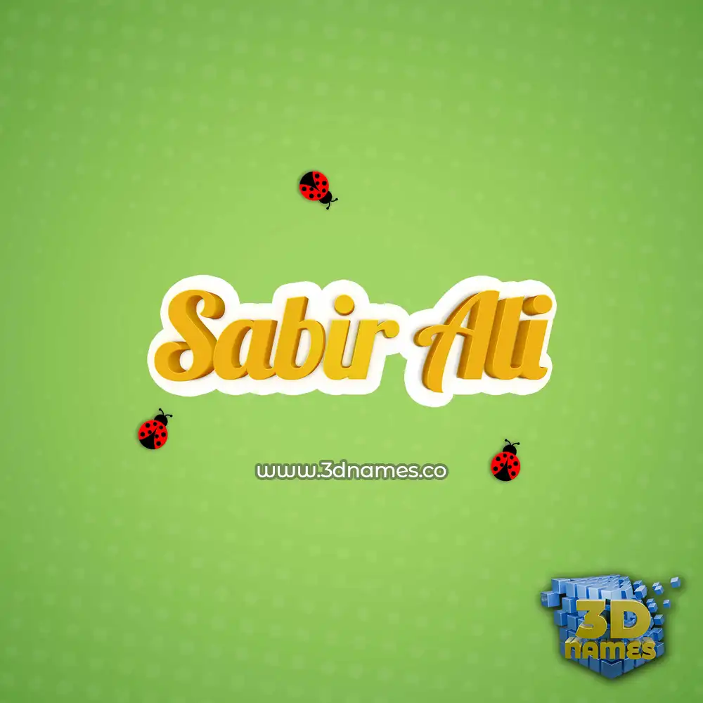 sabir ali in Ladybugs style - 3D name wallpaper