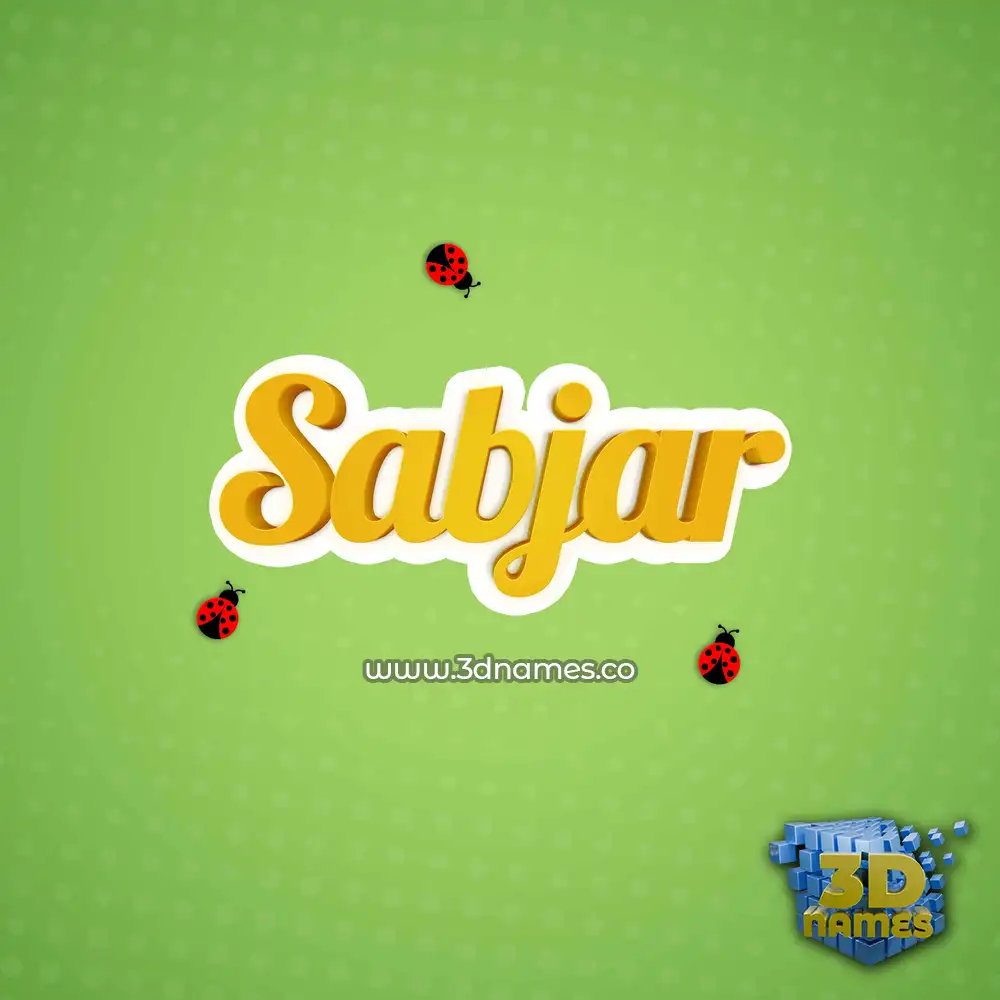 sabjar in Ladybugs style - 3D name wallpaper