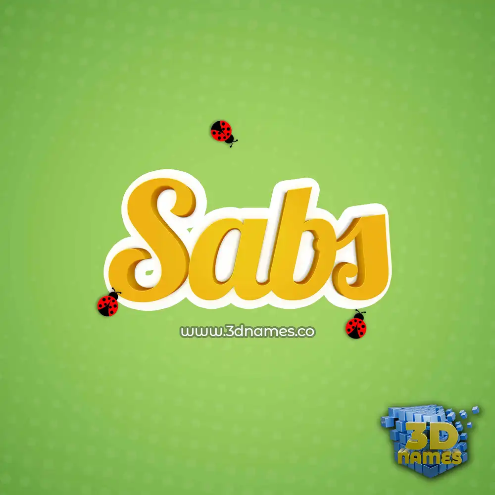 sabs in Ladybugs style - 3D name wallpaper