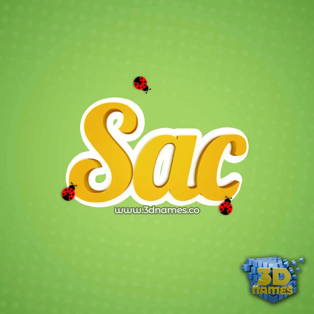 sac in Ladybugs style - 3D name wallpaper