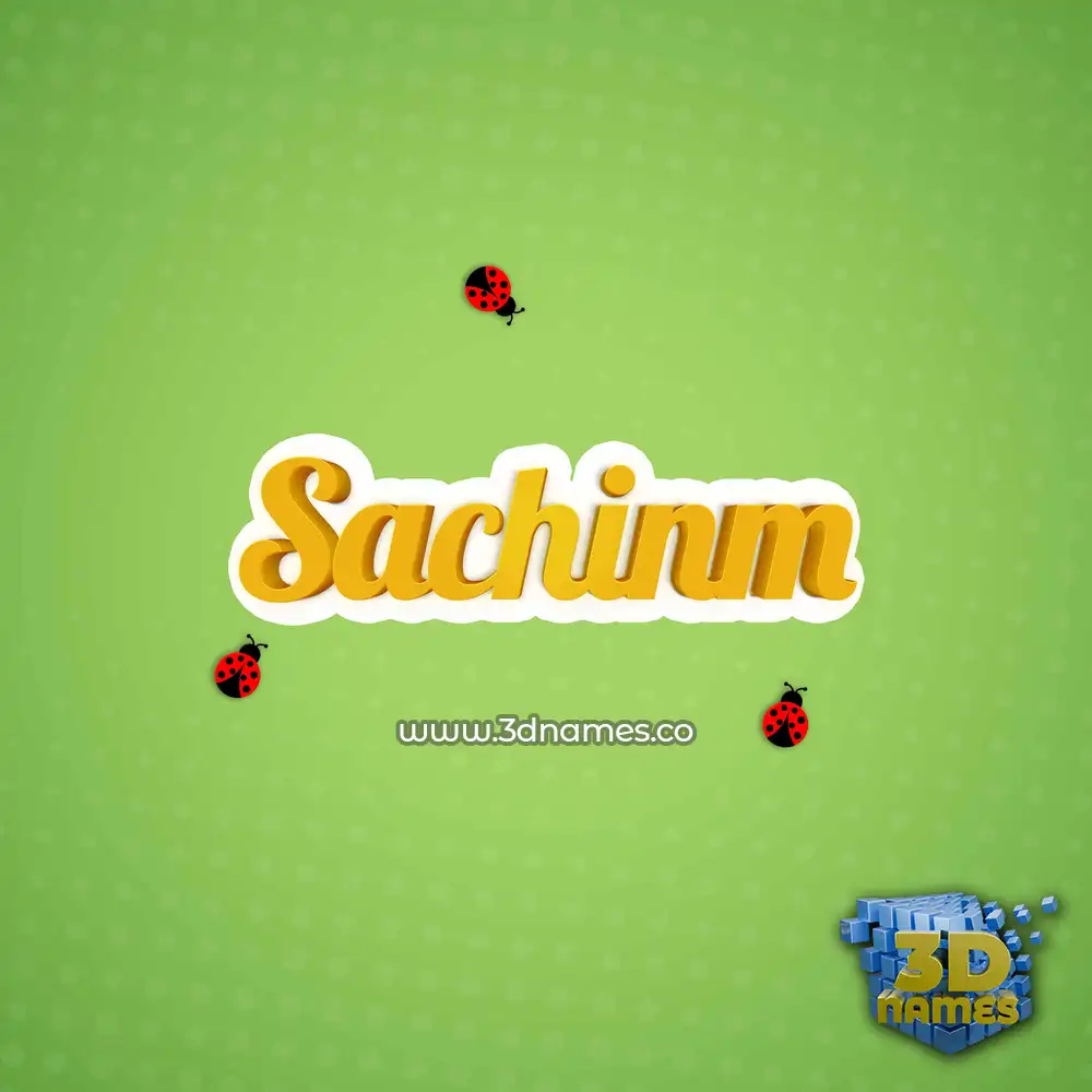sachinm in Ladybugs style - 3D name wallpaper