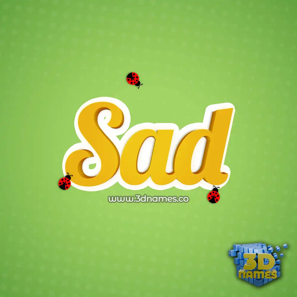 sad in Ladybugs style - 3D name wallpaper