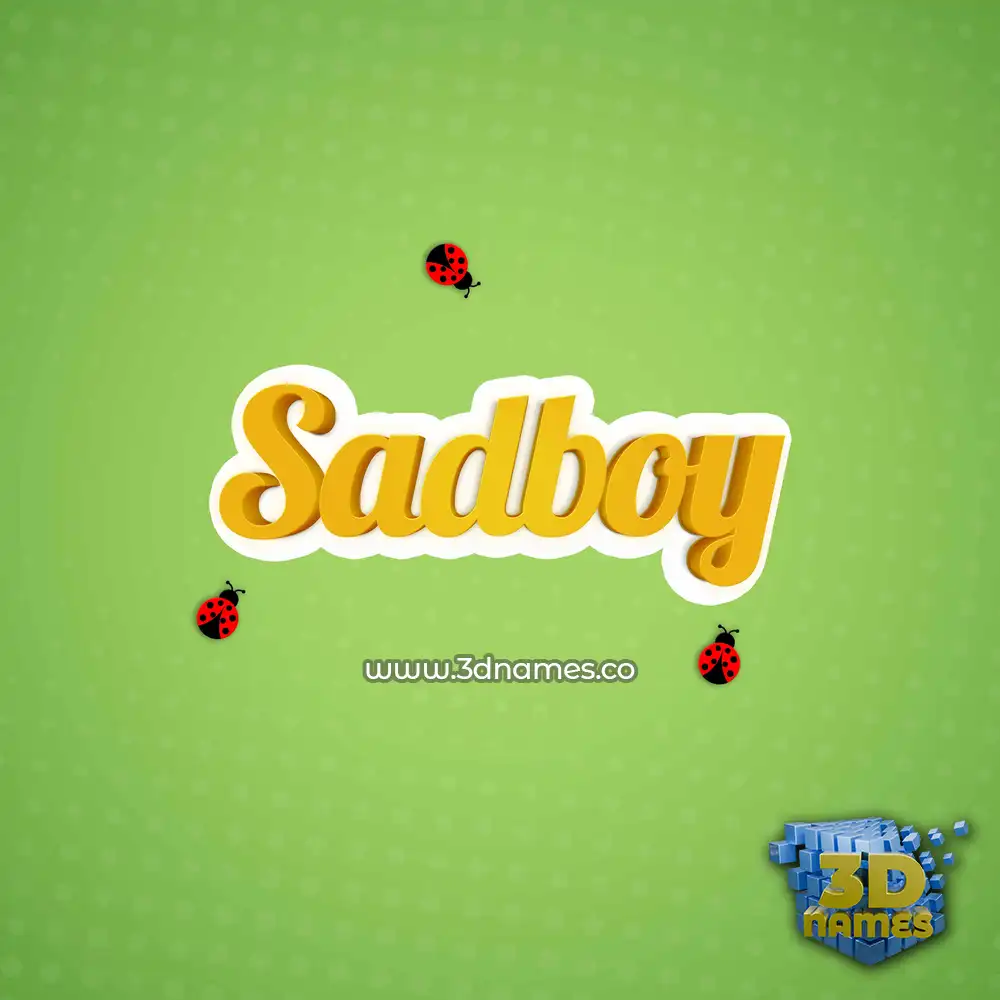 sadboy in Ladybugs style - 3D name wallpaper