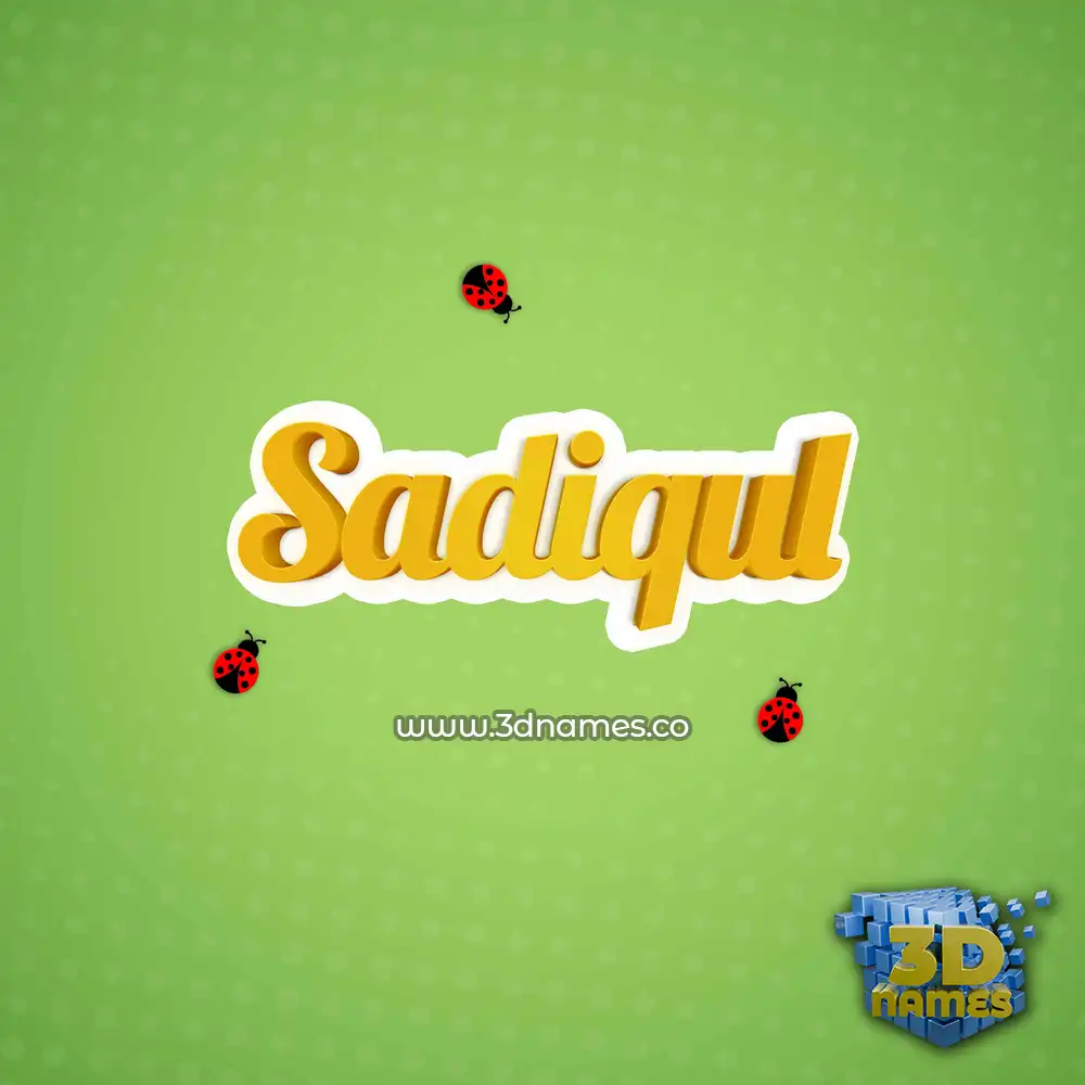 sadiqul in Ladybugs style - 3D name wallpaper