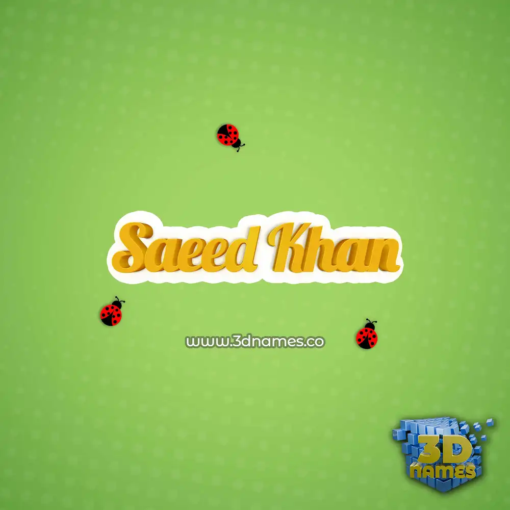 saeed khan in Ladybugs style - 3D name wallpaper