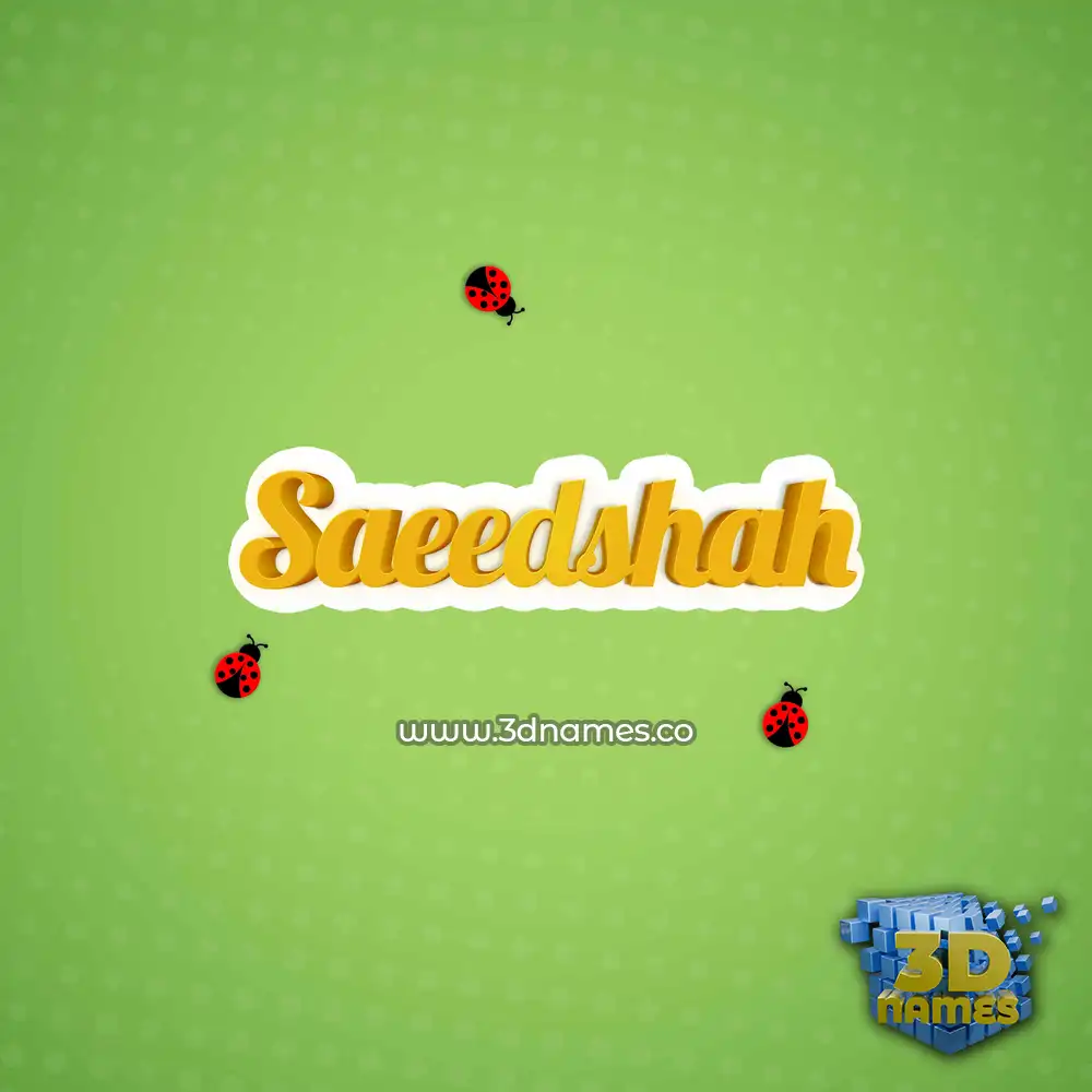 saeedshah in Ladybugs style - 3D name wallpaper