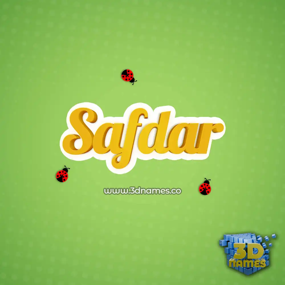 safdar in Ladybugs style - 3D name wallpaper