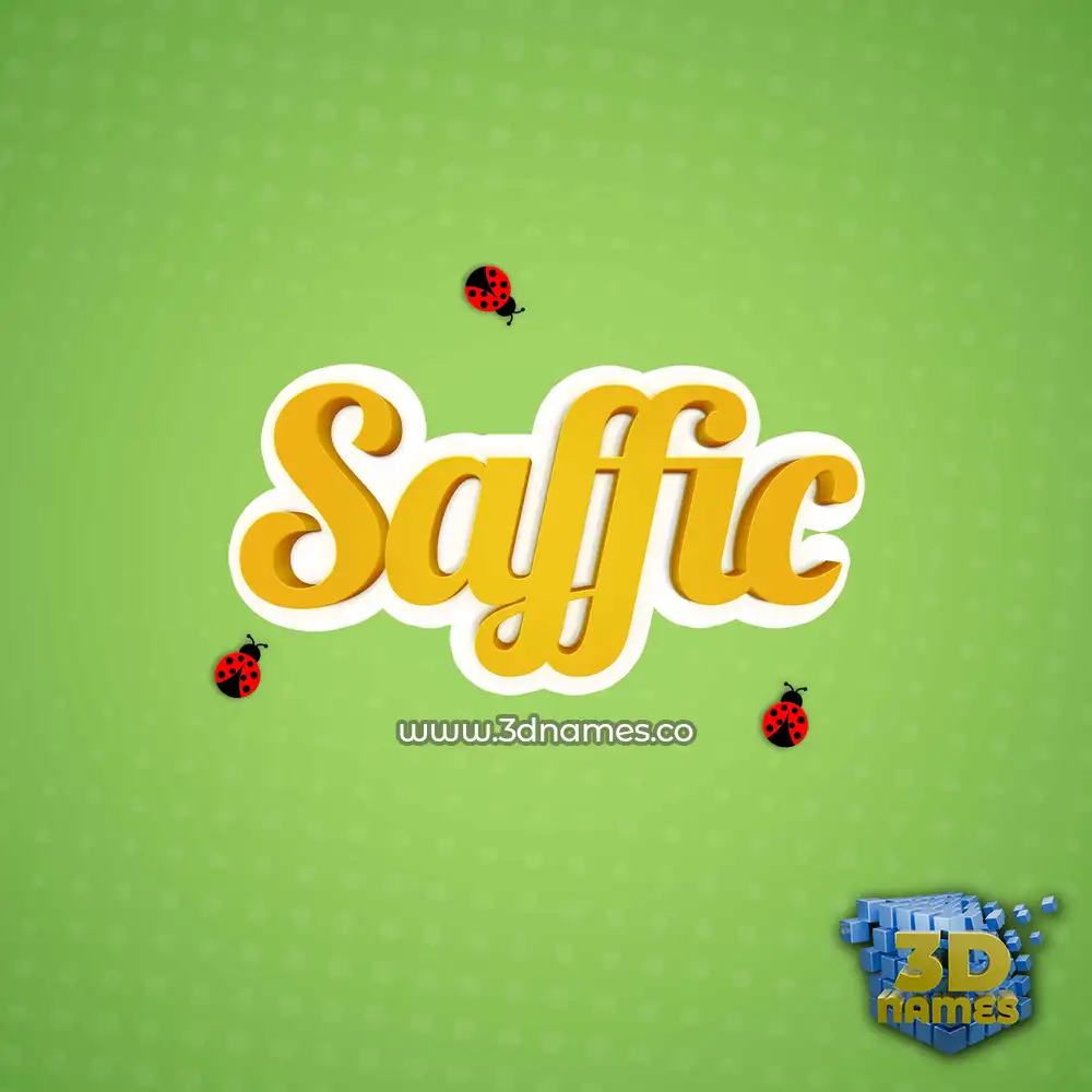 saffic in Ladybugs style - 3D name wallpaper