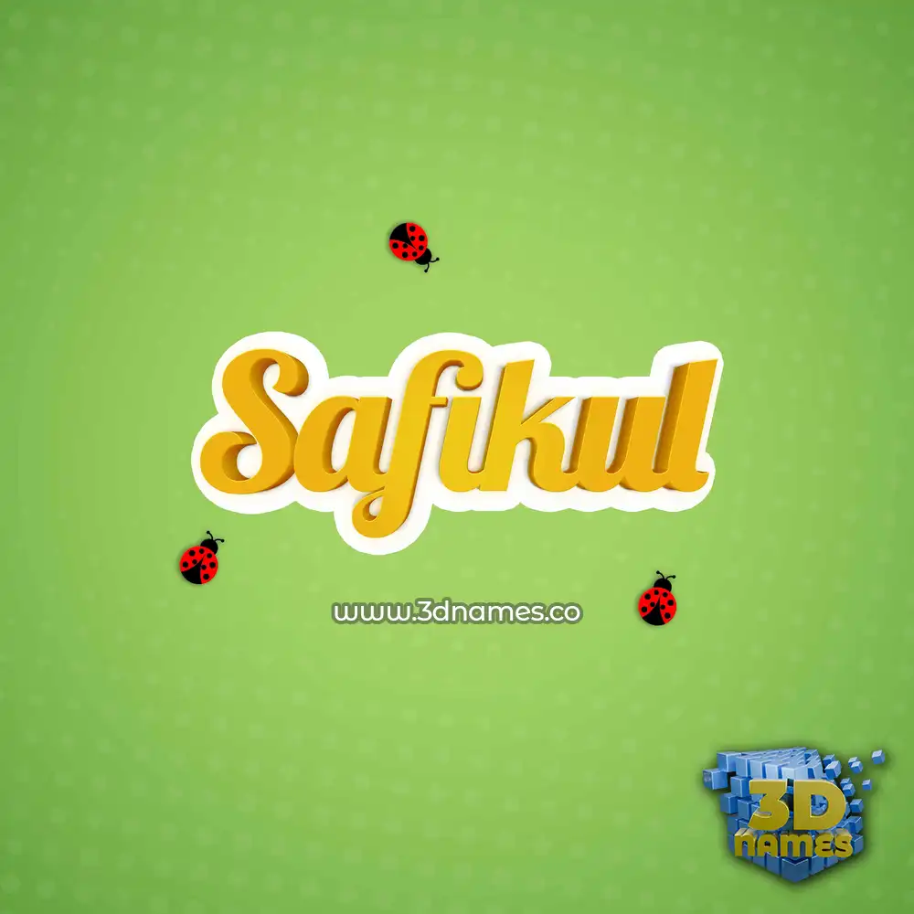 safikul in Ladybugs style - 3D name wallpaper