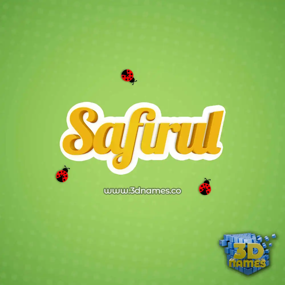 safirul in Ladybugs style - 3D name wallpaper