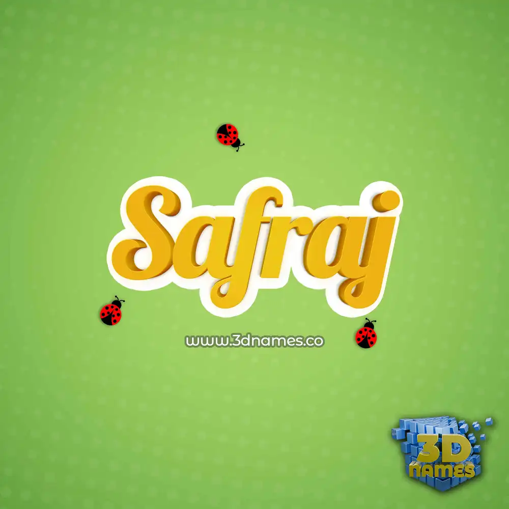 safraj in Ladybugs style - 3D name wallpaper