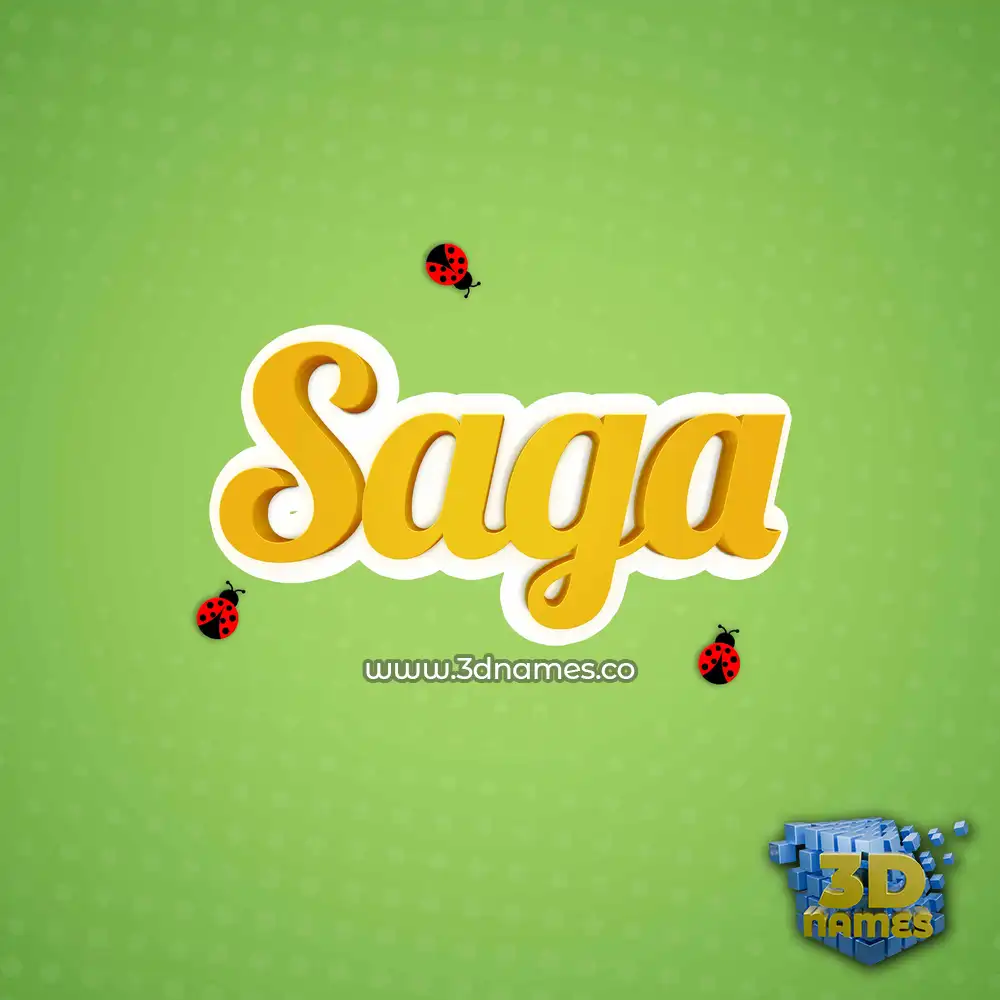 saga in Ladybugs style - 3D name wallpaper