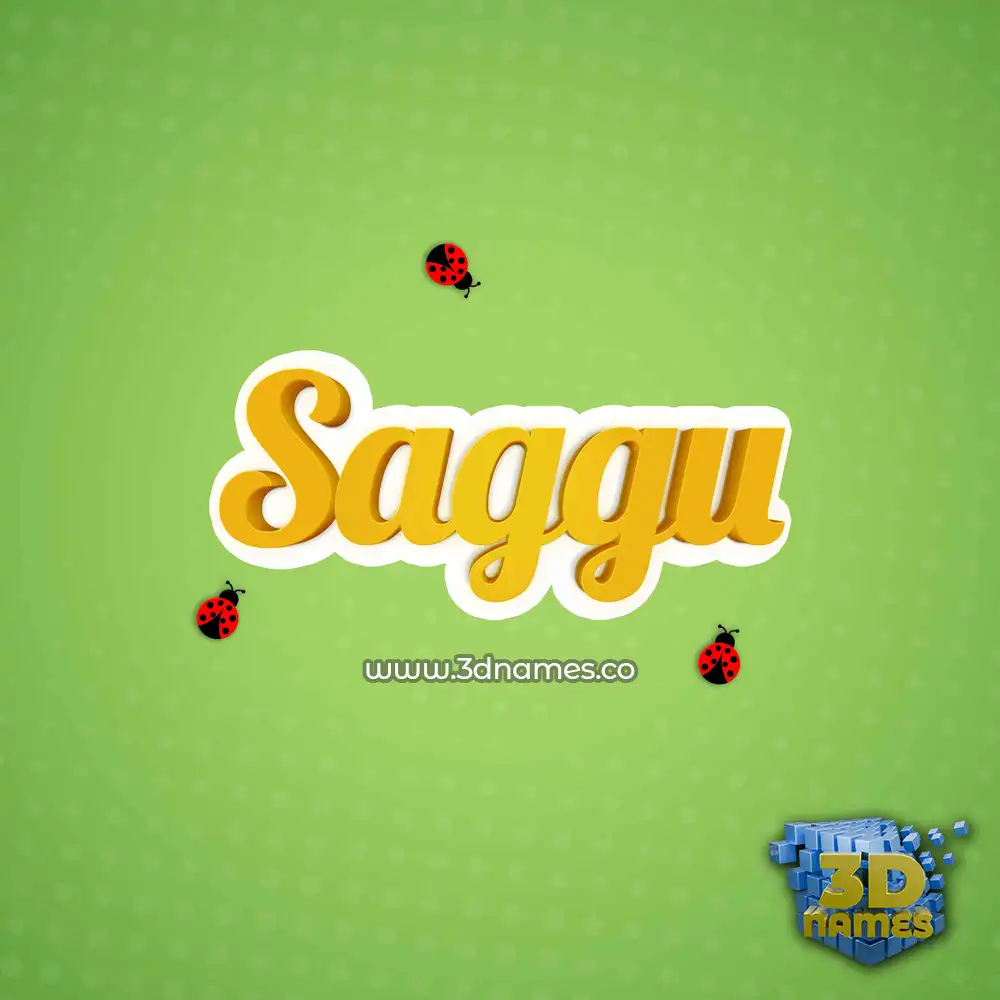 saggu in Ladybugs style - 3D name wallpaper