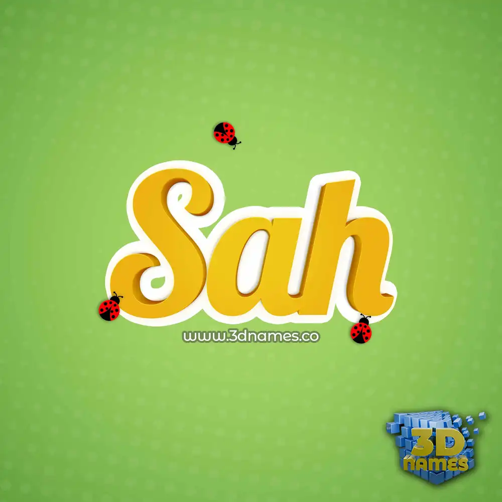 sah in Ladybugs style - 3D name wallpaper