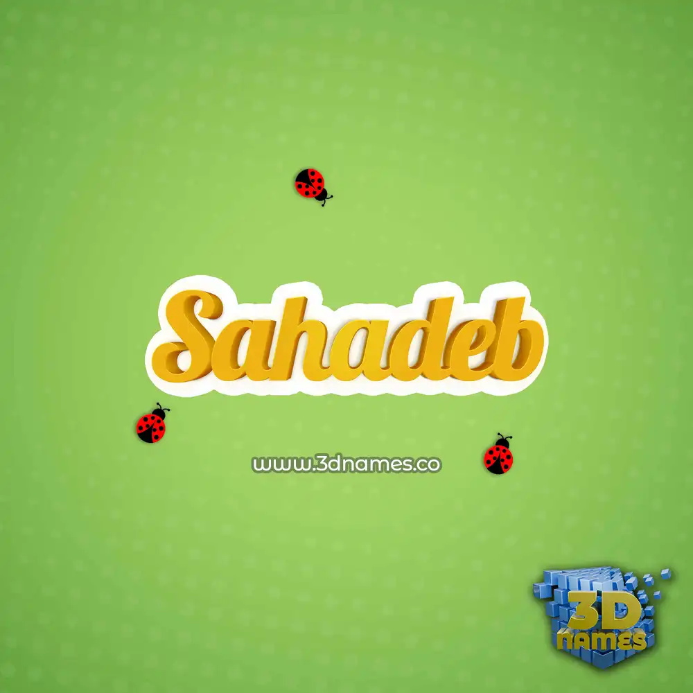 sahadeb in Ladybugs style - 3D name wallpaper