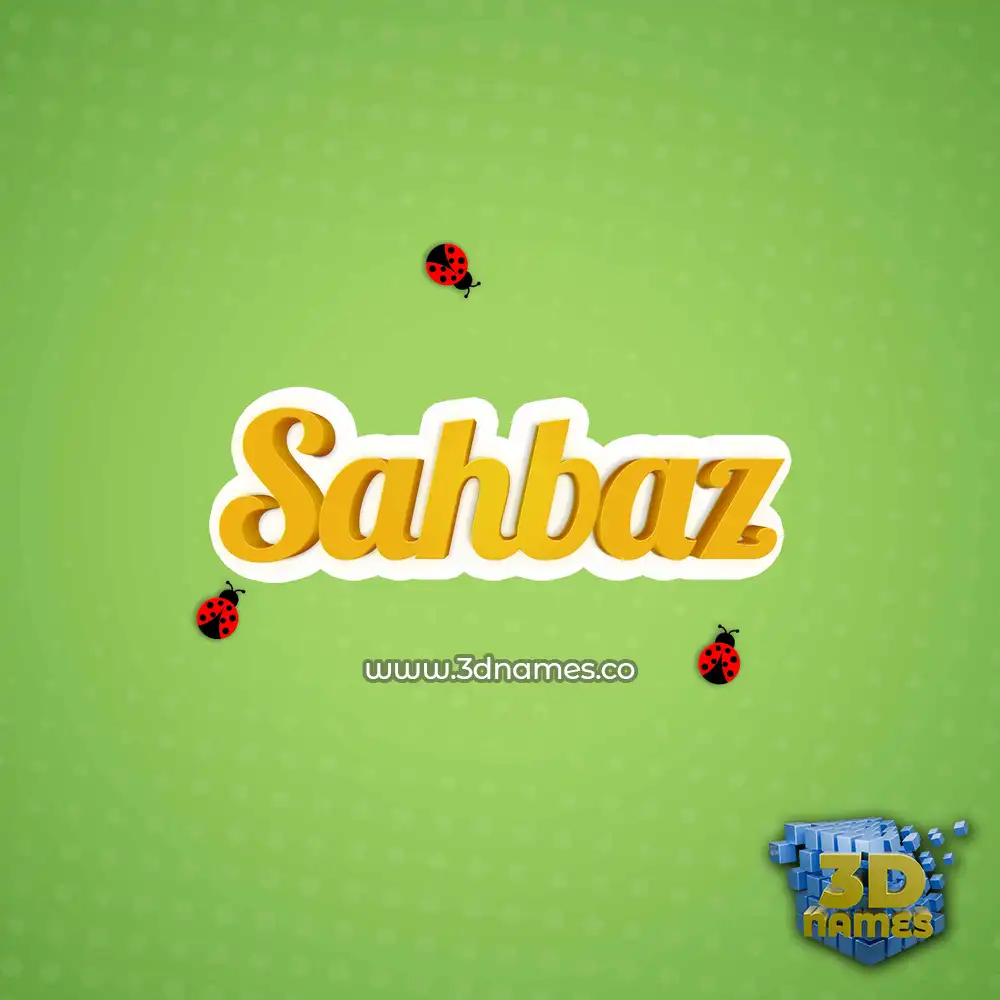 sahbaz in Ladybugs style - 3D name wallpaper