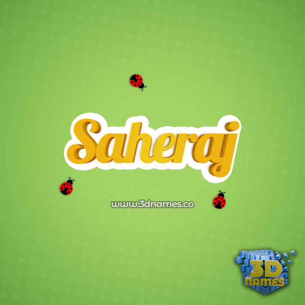 saheraj in Ladybugs style - 3D name wallpaper