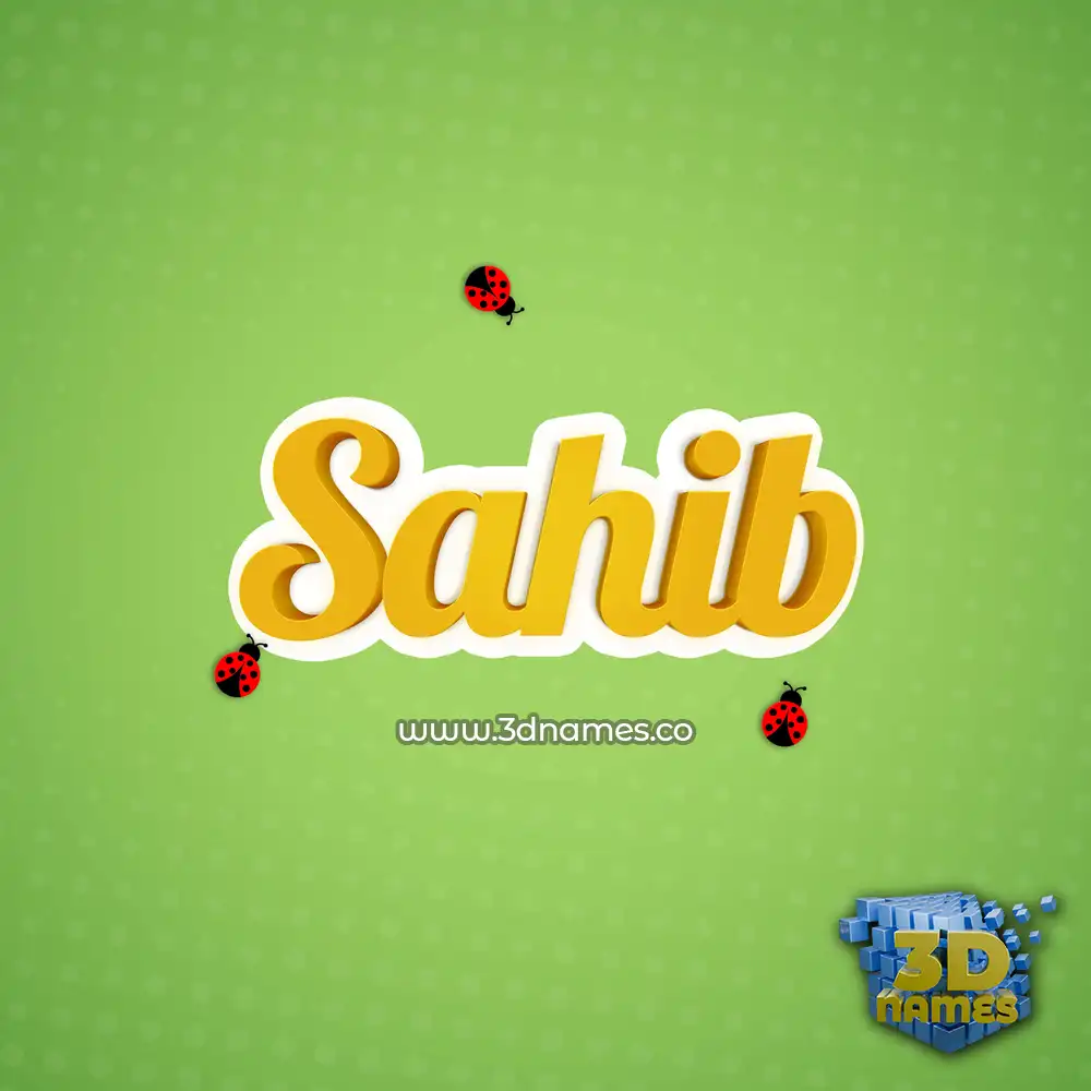 sahib in Ladybugs style - 3D name wallpaper