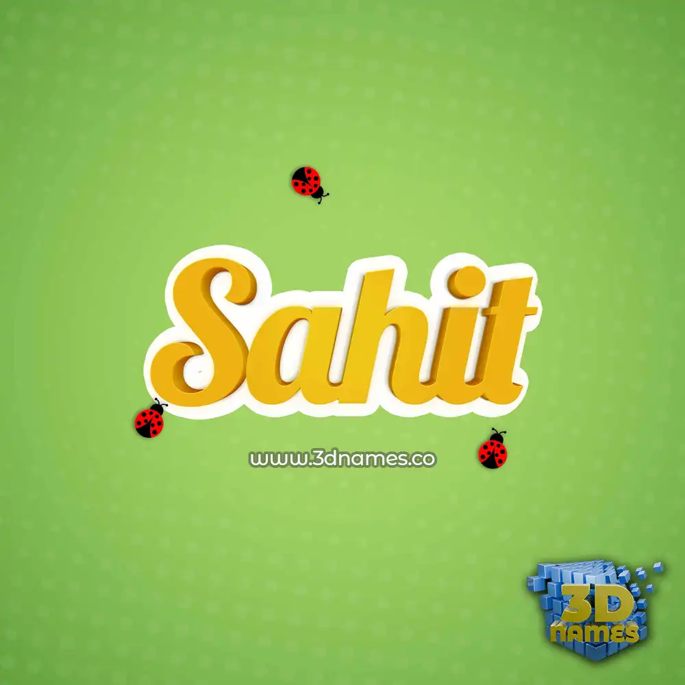sahit in Ladybugs style - 3D name wallpaper