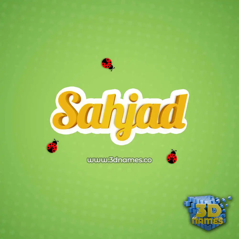 sahjad in Ladybugs style - 3D name wallpaper