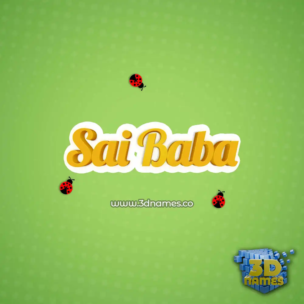 sai baba in Ladybugs style - 3D name wallpaper