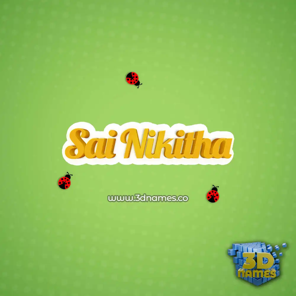 sai nikitha in Ladybugs style - 3D name wallpaper