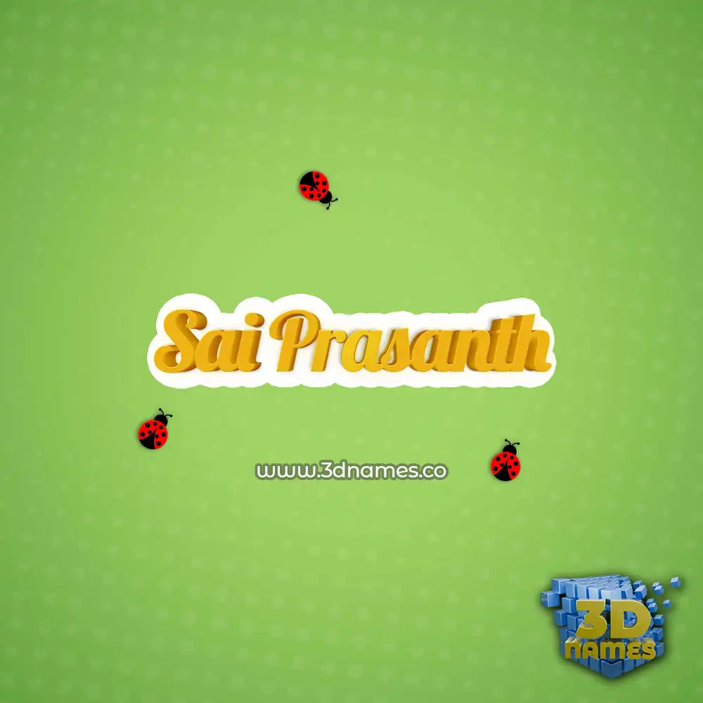 sai prasanth in Ladybugs style - 3D name wallpaper
