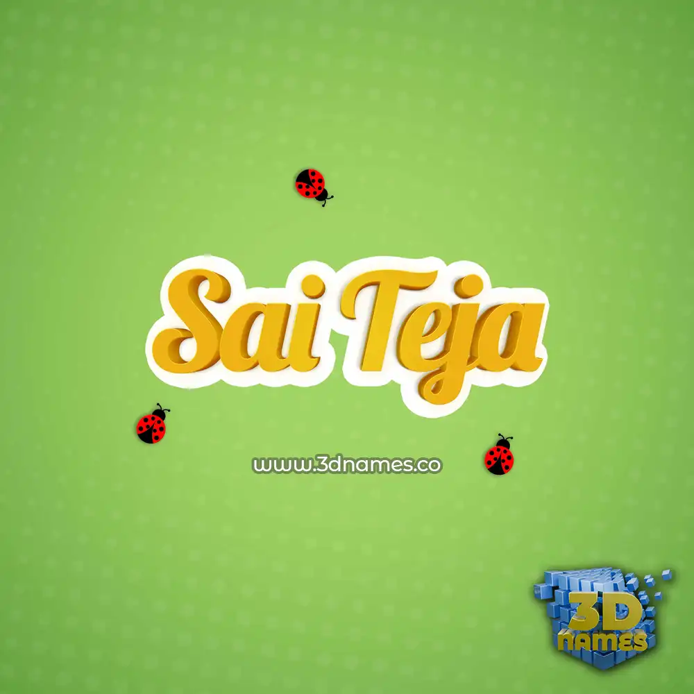 sai teja in Ladybugs style - 3D name wallpaper