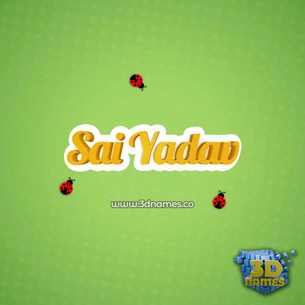 sai yadav in Ladybugs style - 3D name wallpaper