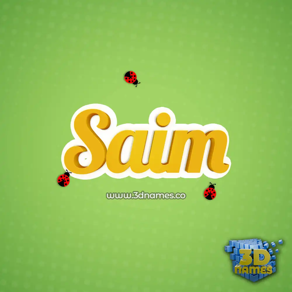 saim in Ladybugs style - 3D name wallpaper