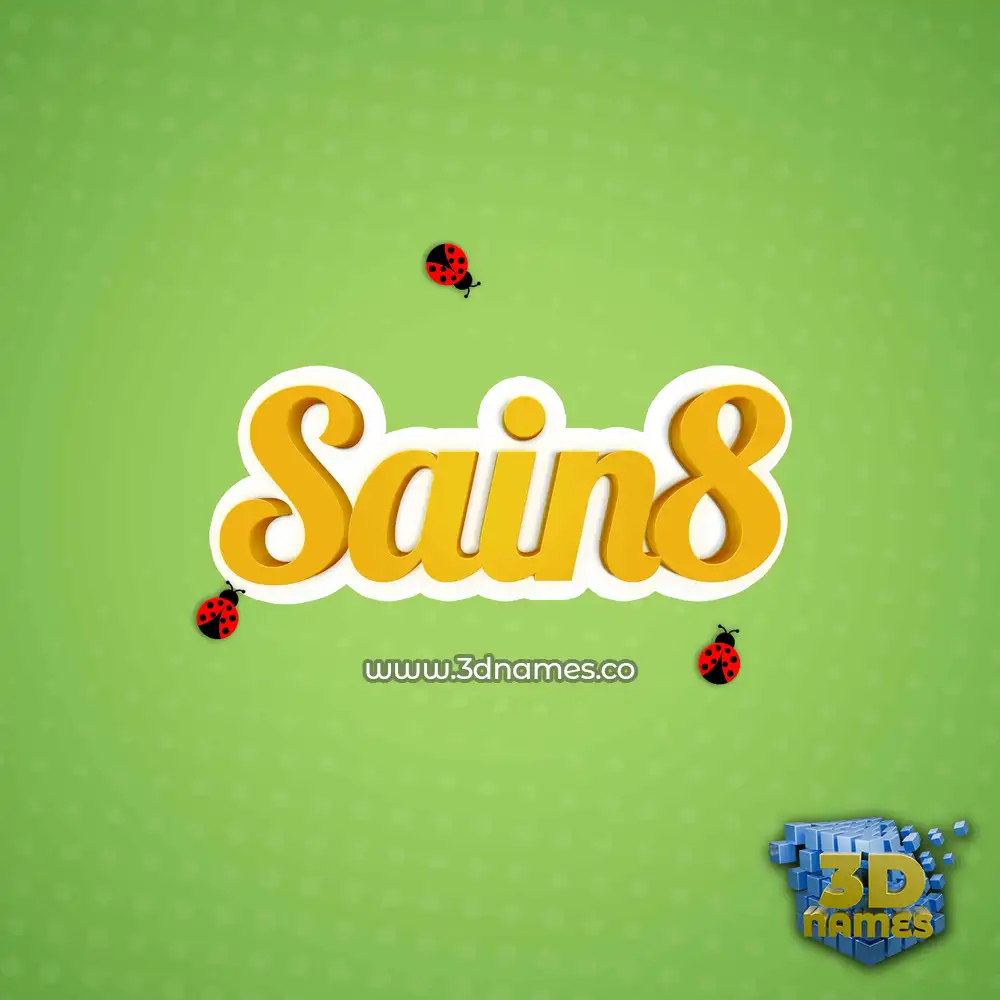 sain8 in Ladybugs style - 3D name wallpaper