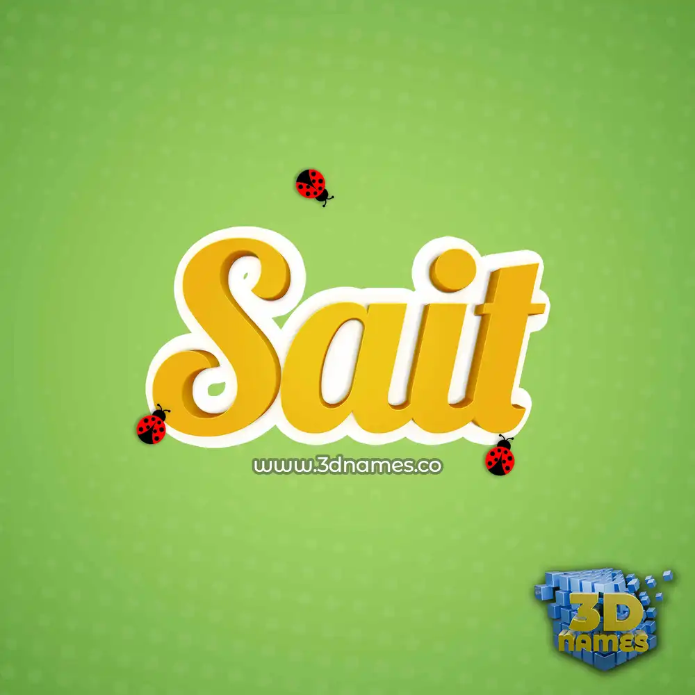 sait in Ladybugs style - 3D name wallpaper