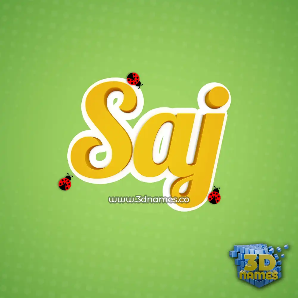 saj in Ladybugs style - 3D name wallpaper