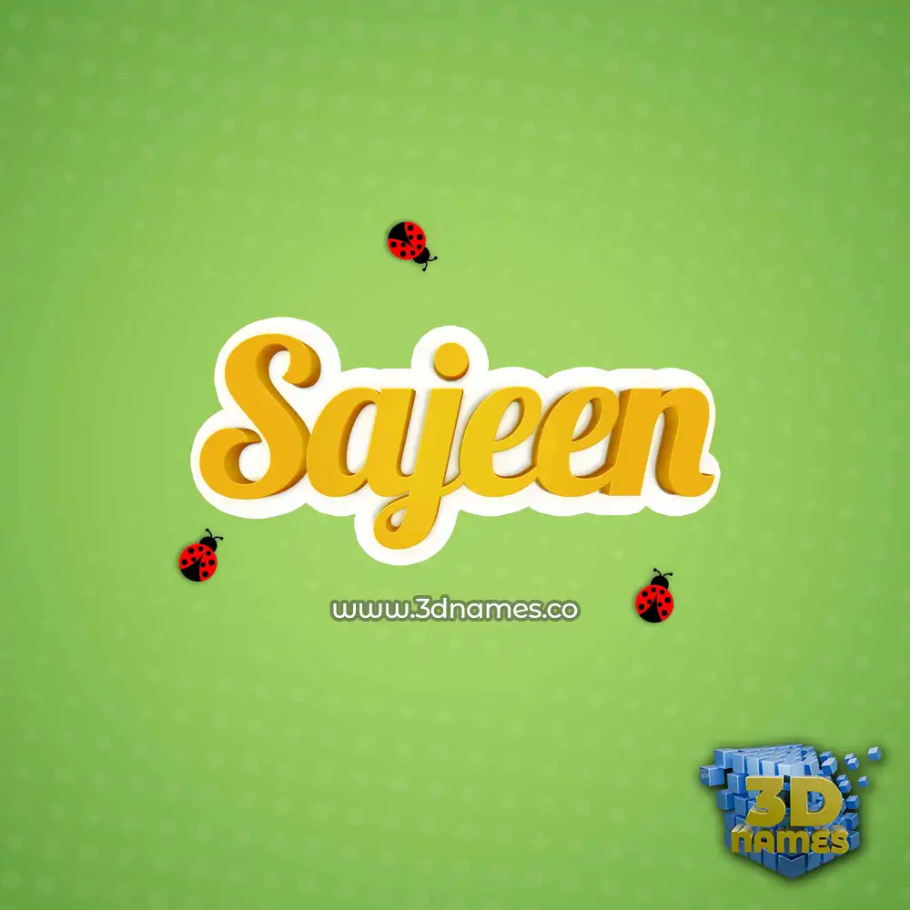 sajeen in Ladybugs style - 3D name wallpaper