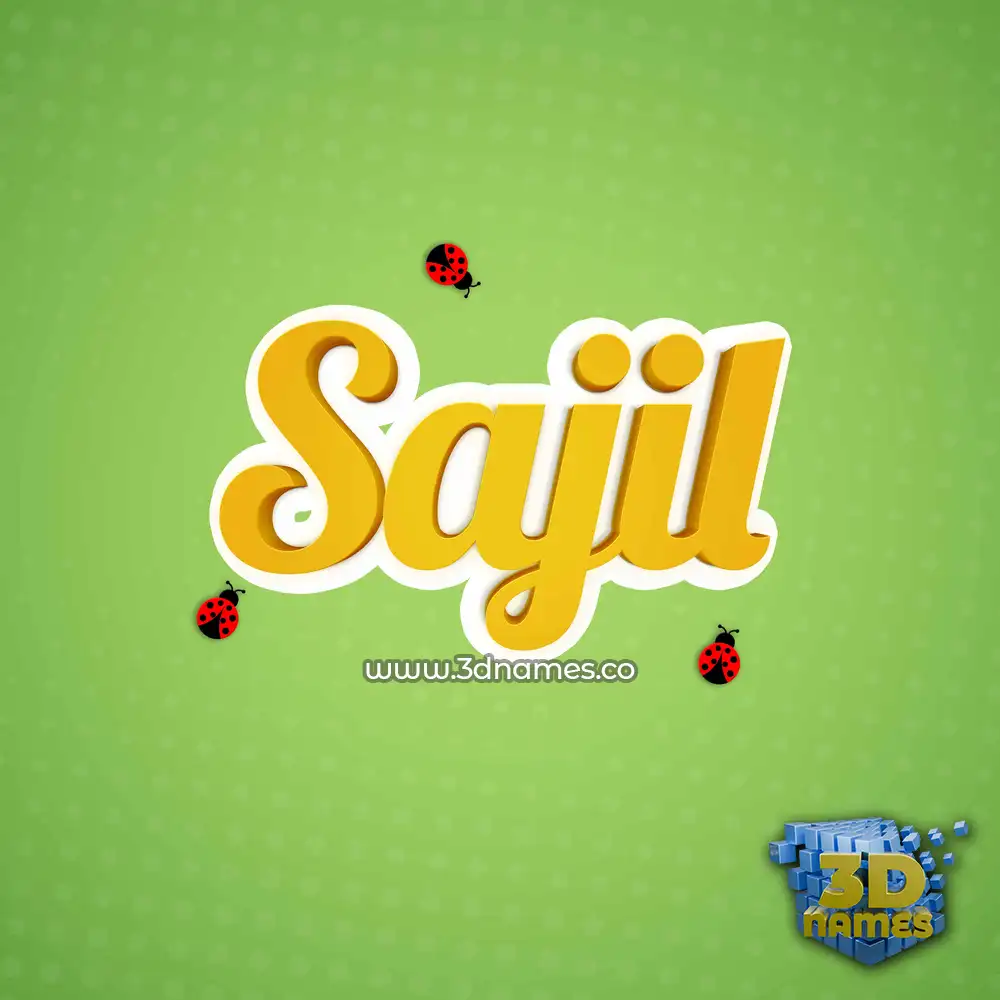sajil in Ladybugs style - 3D name wallpaper