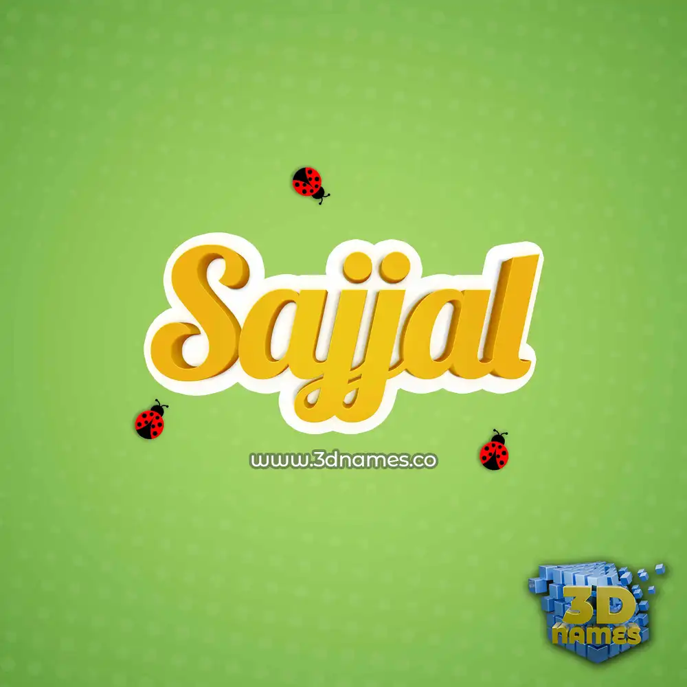 sajjal in Ladybugs style - 3D name wallpaper