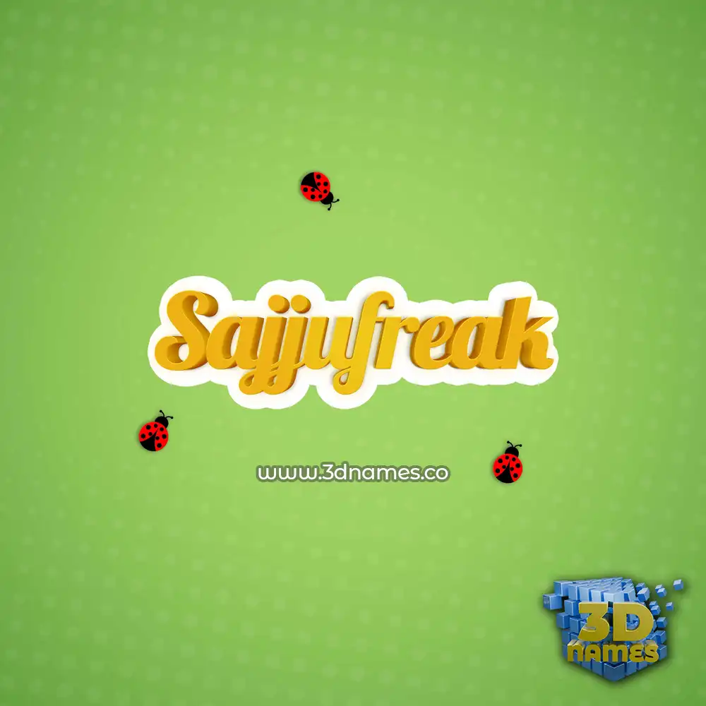 sajjufreak in Ladybugs style - 3D name wallpaper