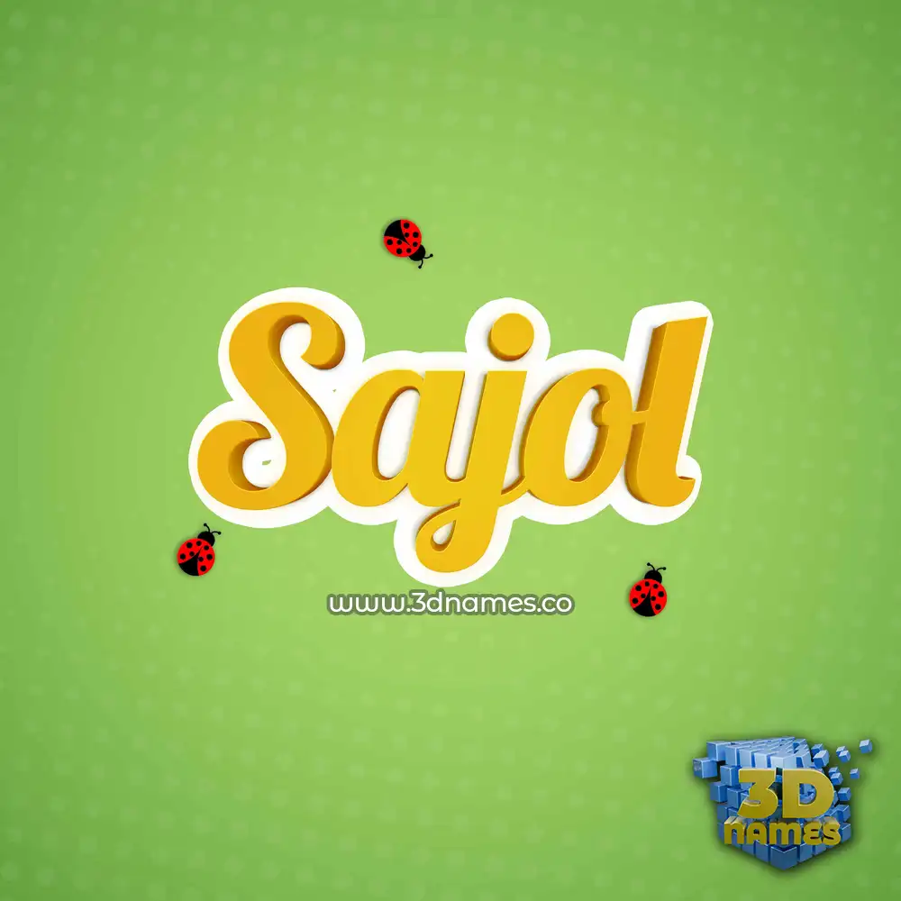 sajol in Ladybugs style - 3D name wallpaper