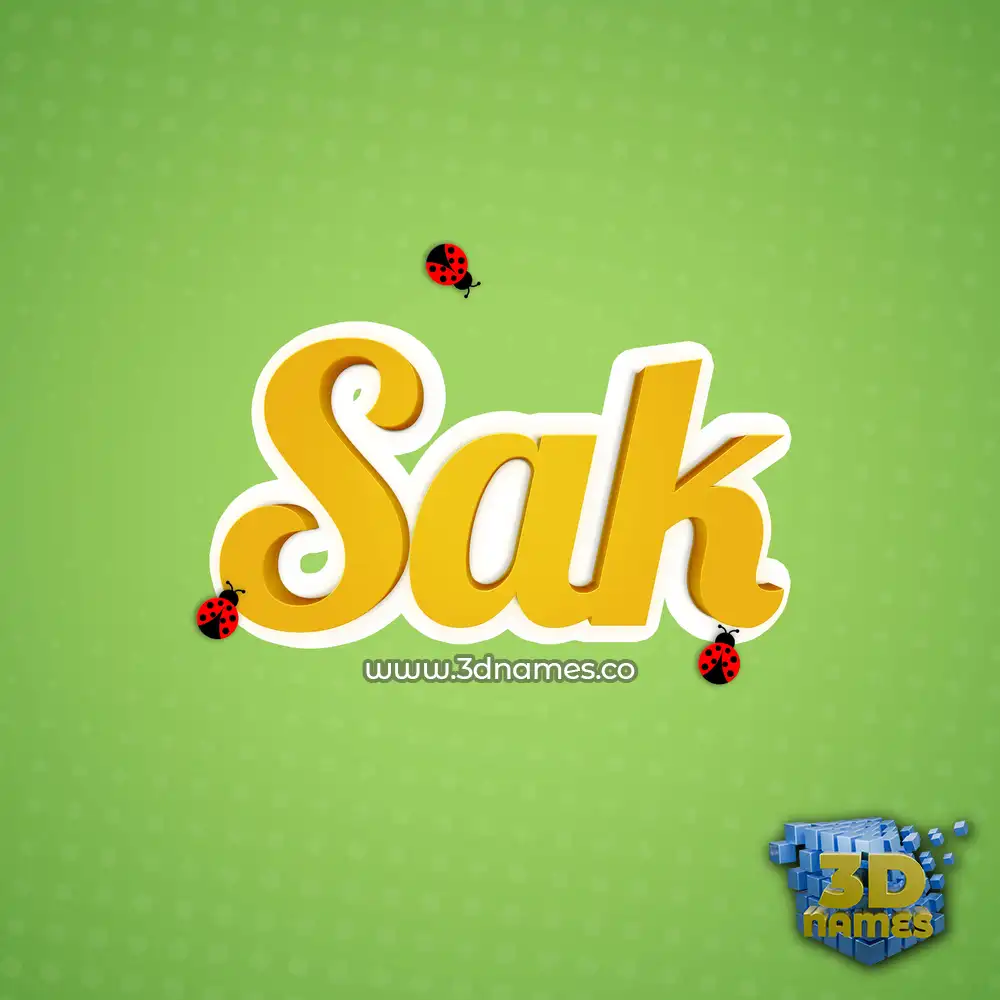 sak in Ladybugs style - 3D name wallpaper