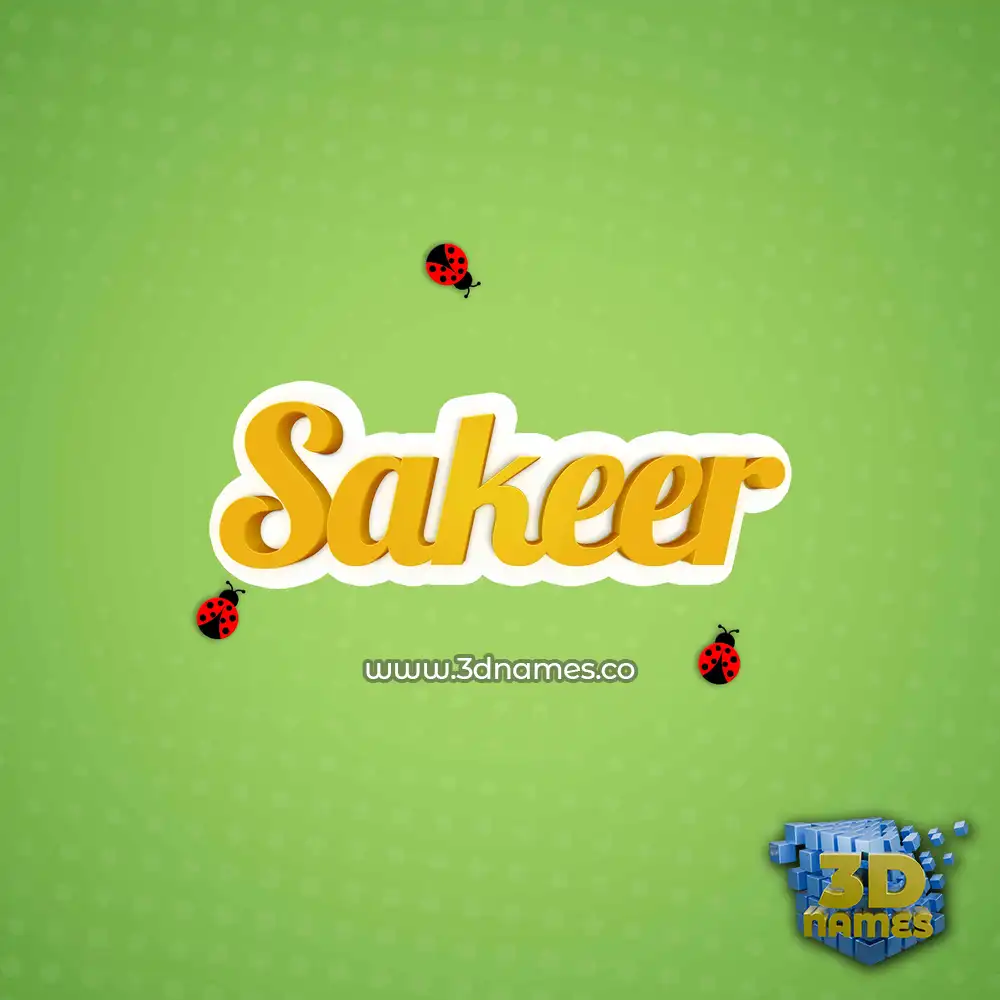 sakeer in Ladybugs style - 3D name wallpaper